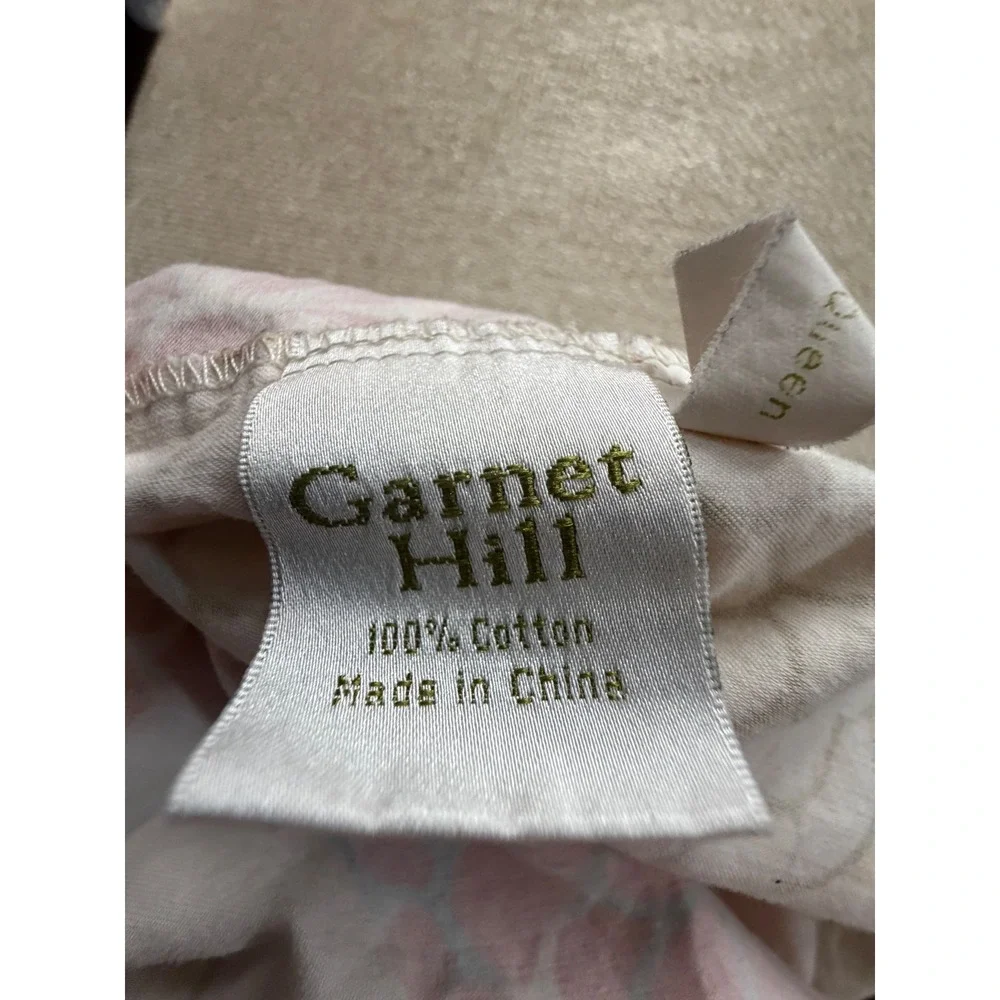 Garnet Hill Queen Sheet Set 100% Cotton Dahlia Floral Red Orange Yellow poppy - Picture 4 of 5